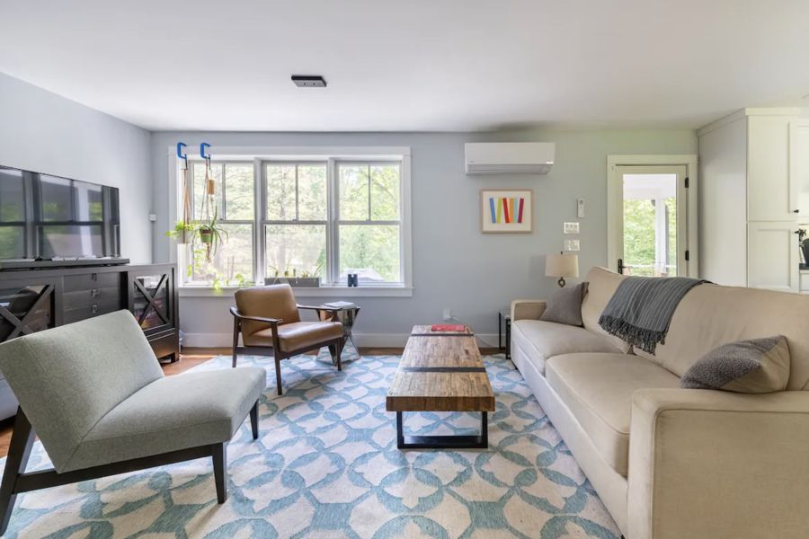 Living room seating and TV